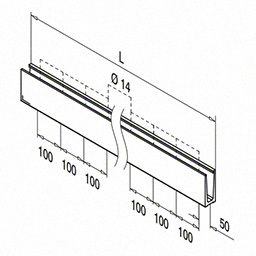 EG Slim, profil de sol, montage au sol; 168010-050-00-18; L=5000 mm, aluminium brossé, anodisé 25µm (16690450018) - SELL OUT