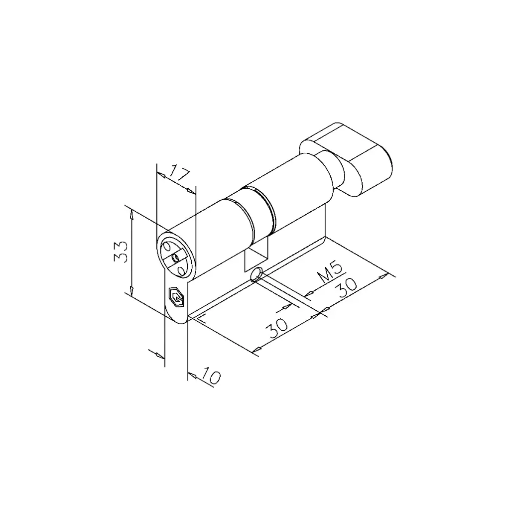 Cylindre profilé 31/31 mm pour toilette Cristel