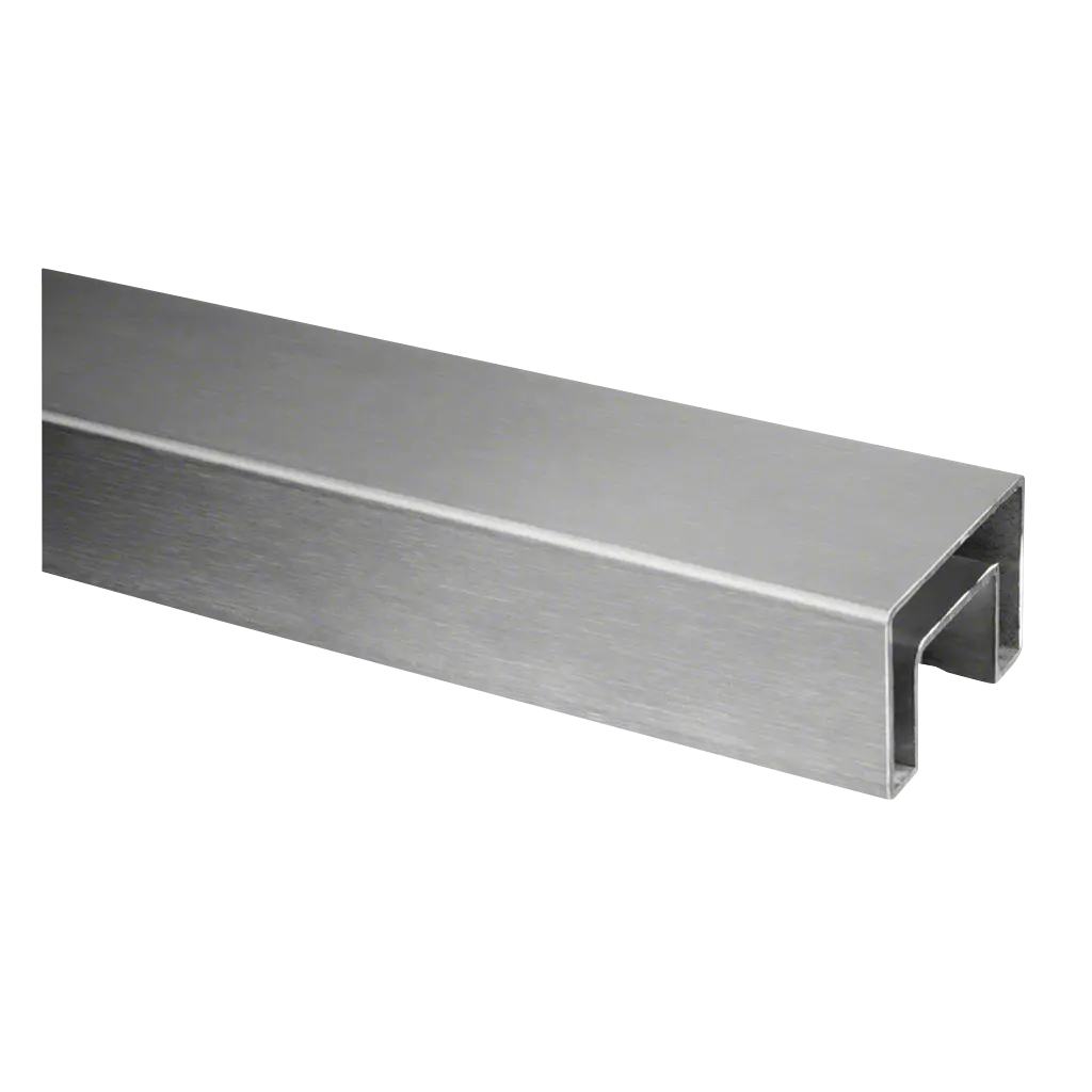 Tube à fond de gorge, rectangulaire, 60x40x1,5 mm, L=5000 mm, U=24 mm x 24 mm, inox brossé 304