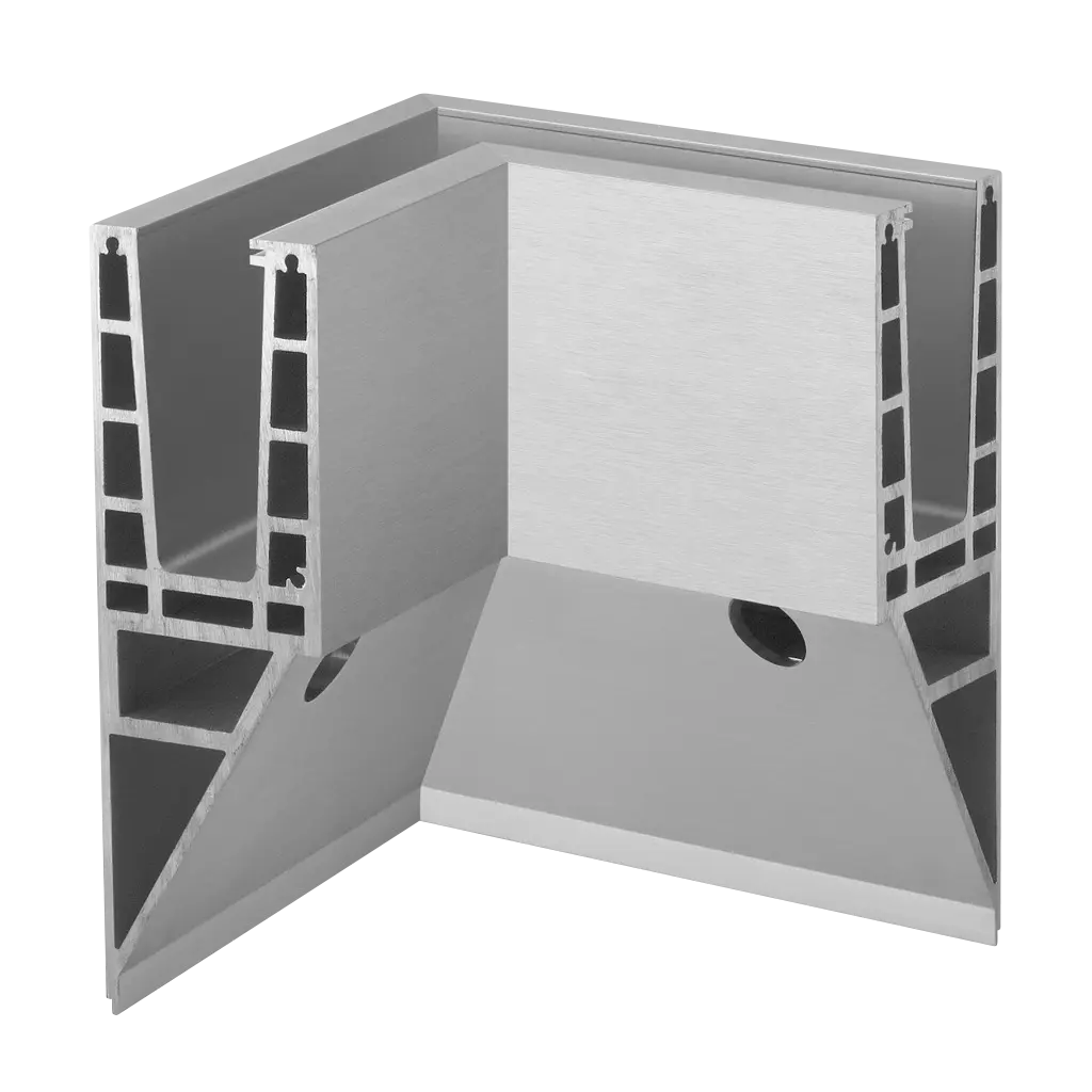 Angle intérieur 90°, Easy Glass Max "Y"; 168541-01-18; montage latéral, aluminium brossé, anodisé (16631502018)