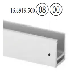 EG Hybrid, profil de sol, montage au sol; 166910-050-08; L=5000 mm, alumin., effet argenté mat, anod. 25µm (16691950008)