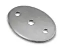 Embout à souder, avec 2 trous, ovale, 85 x 60 x 5 mm, barre Ø10 mm, inox brossé 304