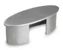 Embout, plat, pour tube à fond de gorge, oval, 110x40x1,5 mm, inox brossé 304