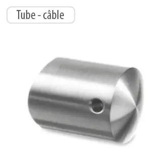 Support traversants pour câble; 137450-048-00, câble 3,2 mm, tube Ø42,4 mm, inox brossé 304 (13745004812)
