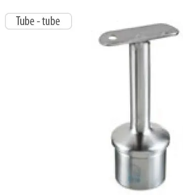 Support de main-courante sur poteau, Ø42,4 x 2 mm, main-c. Ø42,4 mm, inox brossé 2205