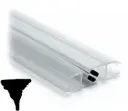 Joint magnétique 180° pour porte en verre Melora, noir, 8 mm, 2500 mm