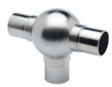 Raccord boule en T, Ø 38,1 mm (1,5") - Design en Inox