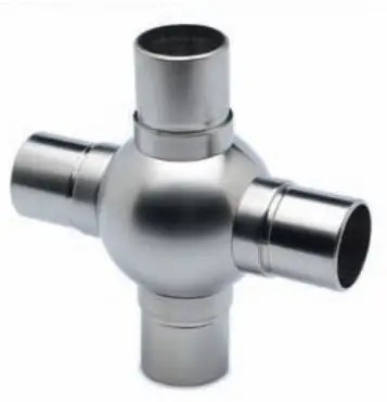 Raccord boule en croix, Ø 38,1 mm (1,5") - Design en Inox