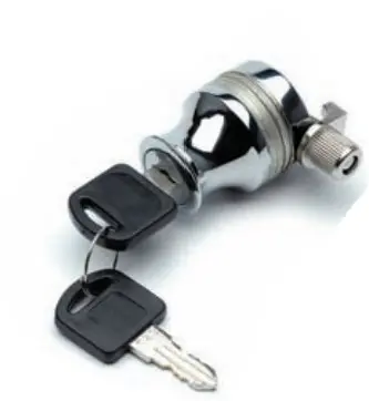 Serrure à cylindre pour porte en verre, KA (même clé), pour épaisseur de verre 4 - 6 mm - Design en chrome