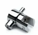 Support pivotant d’extrémité d’étagère, pour épaisseur de verre 5 - 8 mm - Design en chrome