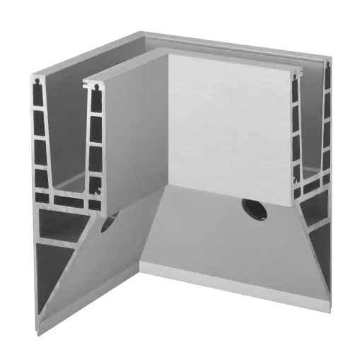 [168541-01-18] Angle intérieur 90°, Easy Glass Max "Y"; 168541-01-18; montage latéral, aluminium brossé, anodisé (16631502018)