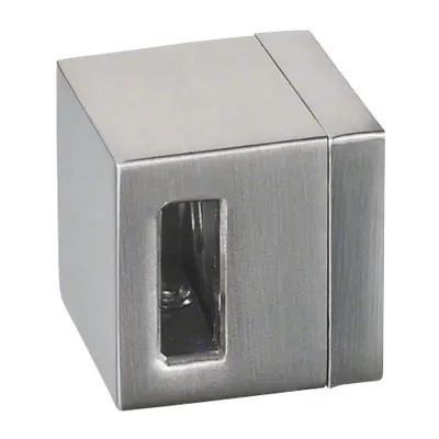 [104822-000-20] Support traversants, Square Line, perçage gauche, barre 15x15 mm, plat, zamak, aspect inox brossé