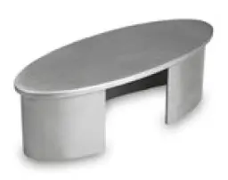 [136732-110-12] Embout, plat, pour tube à fond de gorge, oval, 110x40x1,5 mm, inox brossé 304