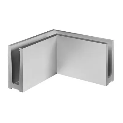 [16.6313.008.18] Angle intérieur 90°, Easy Glass 3kN, mont. au sol, aluminium, aspect inox brossé, anodisé