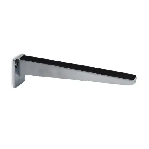 [77110071000-20] Support tablette avec cale caoutchouc, L 200 mm, Ø 25,4 mm (1") - Design en chrome
